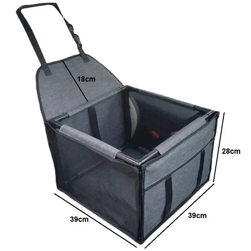 Dimensions total du panier de transport chien de couleur gris et noir avec toutes les tailles. Image produit Boutiquechien