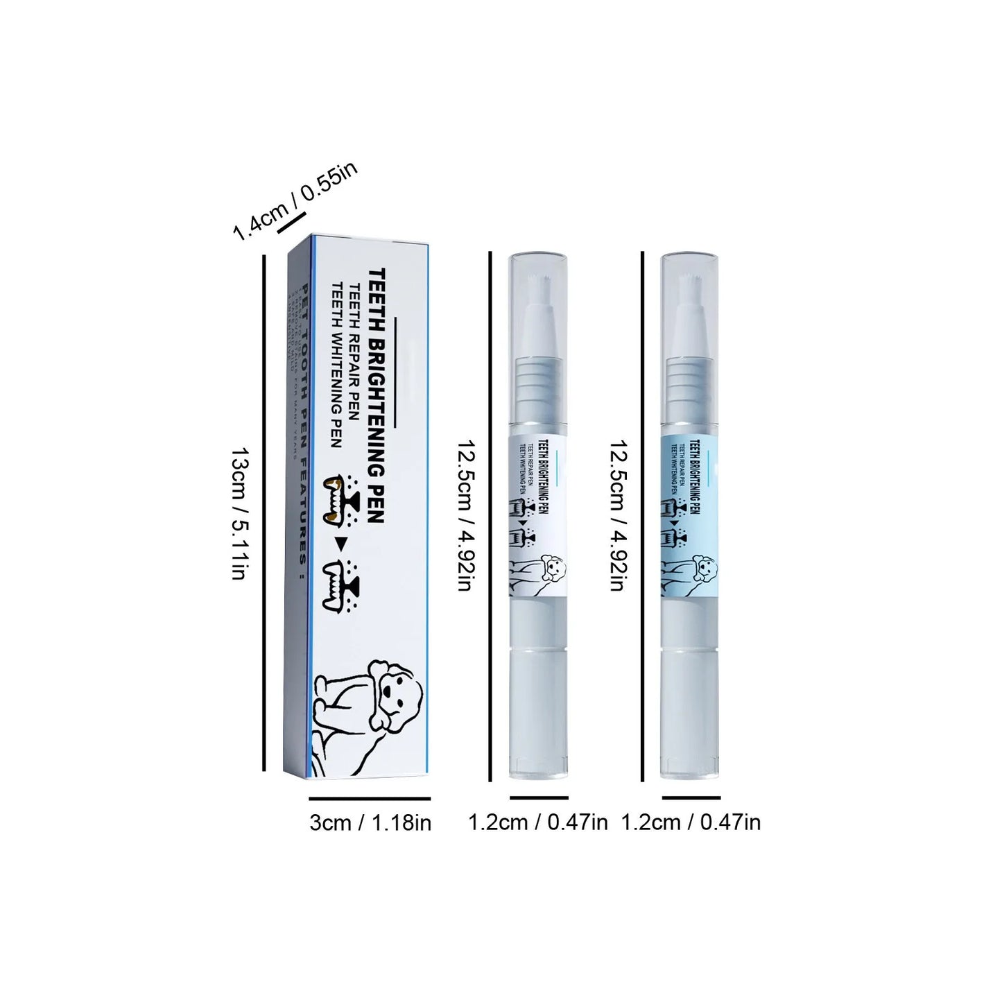 dimension total du produit pour dent pour les chiens de boutiquechien