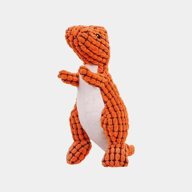 dinosaure pour chien orange très résistant et durable
