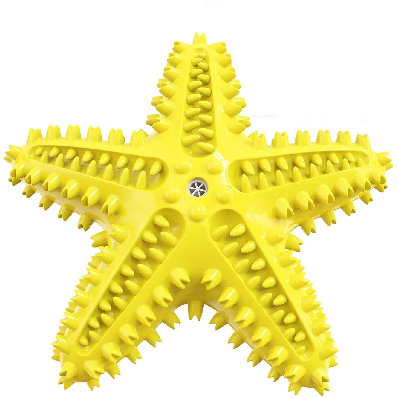 étoile de mer jaune en caoutchouc résistant et durable pour chien. Image produit Boutiquechien