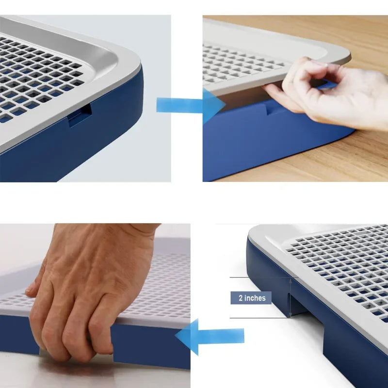 fonctionnement du tapis pour chien anti ruine de couleur bleu et blanc. Image produit Boutiquechien