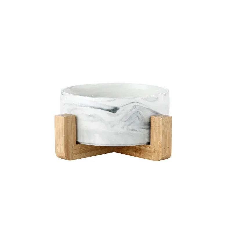 gamelle chien grise sur support en bois de boutiquechien