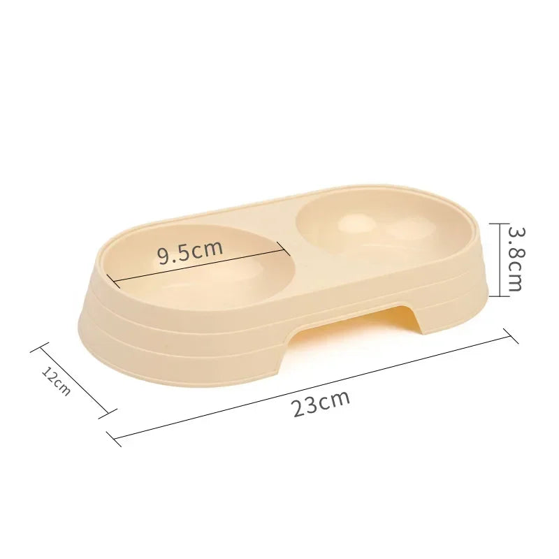 Gamelle chiot double avec toutes les dimensions de la gamelle double. Image produit Boutiquechien