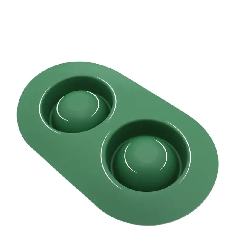 gamelle double anti-dérapant pour chiot de couleur vert en caoutchouc. La gamelle chiot est double pour chiot vert. Image produit Boutiquechien