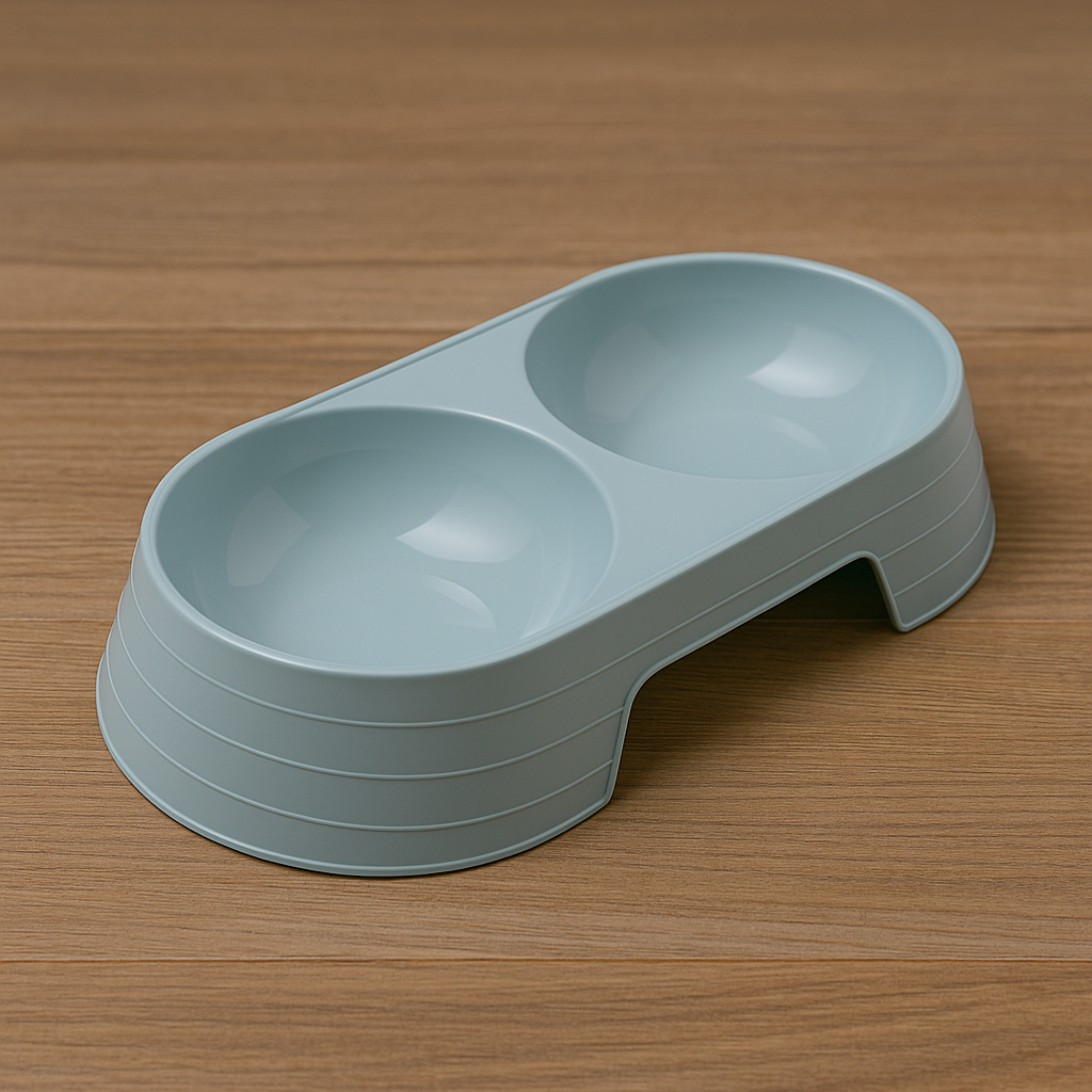 Gamelle double chiot en plastique. Image produit Boutiquechien