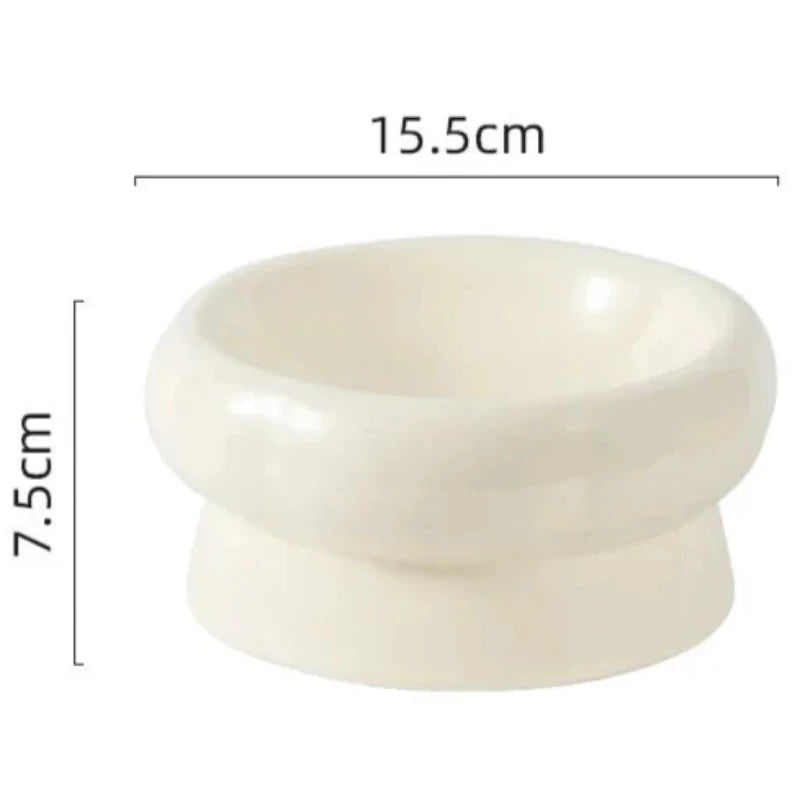 Gamelle pour chien de couleur blanc en céramique surélevé. image produit Boutiquechien