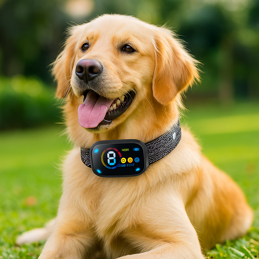 Golden retriever blanc de couleur noir digital. Image produit Boutiquechien