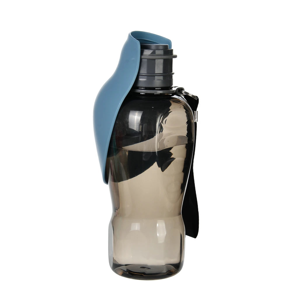Gourde pour chien à eau de couleur noir et gris parfait pour les promenades avec son chien. Image produit Boutiquechien