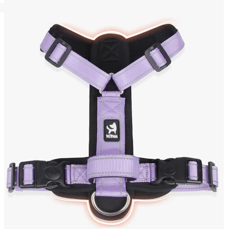 harnais chiot de couleur rose et noir vue du dessus avec poignée Image produit Boutiquechien