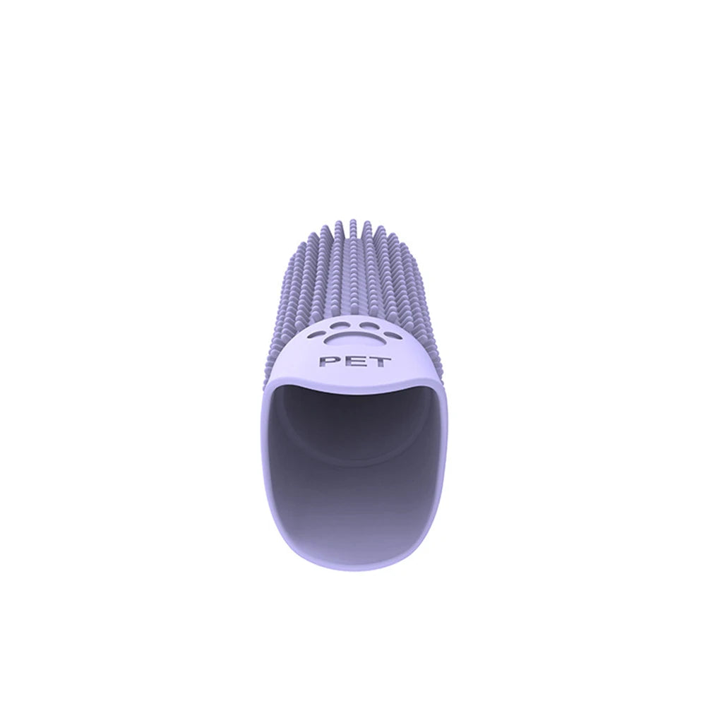 Insertion du doigt pour la brosse à dent de couleur violette pour chien de boutiquechien
