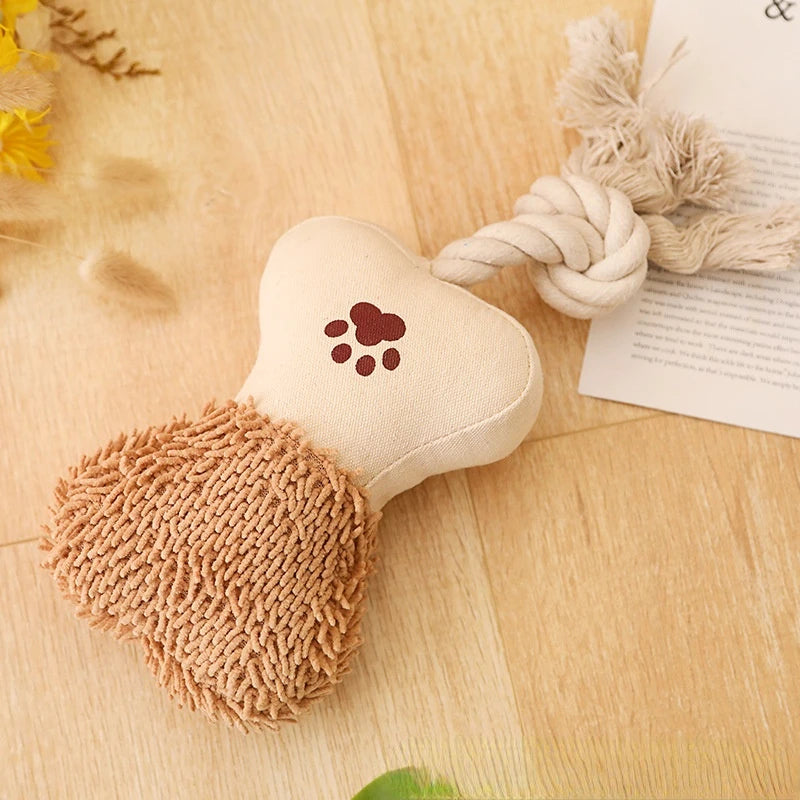 jouet en corde pour chiot en forme d'os en corde. Image produit Boutiquechien