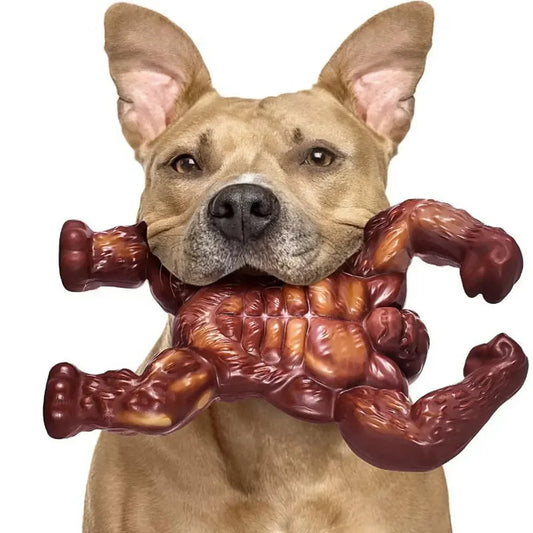 gorille jouet pour chien jouant avec en le mâchouillant. Image produit Boutiquechien