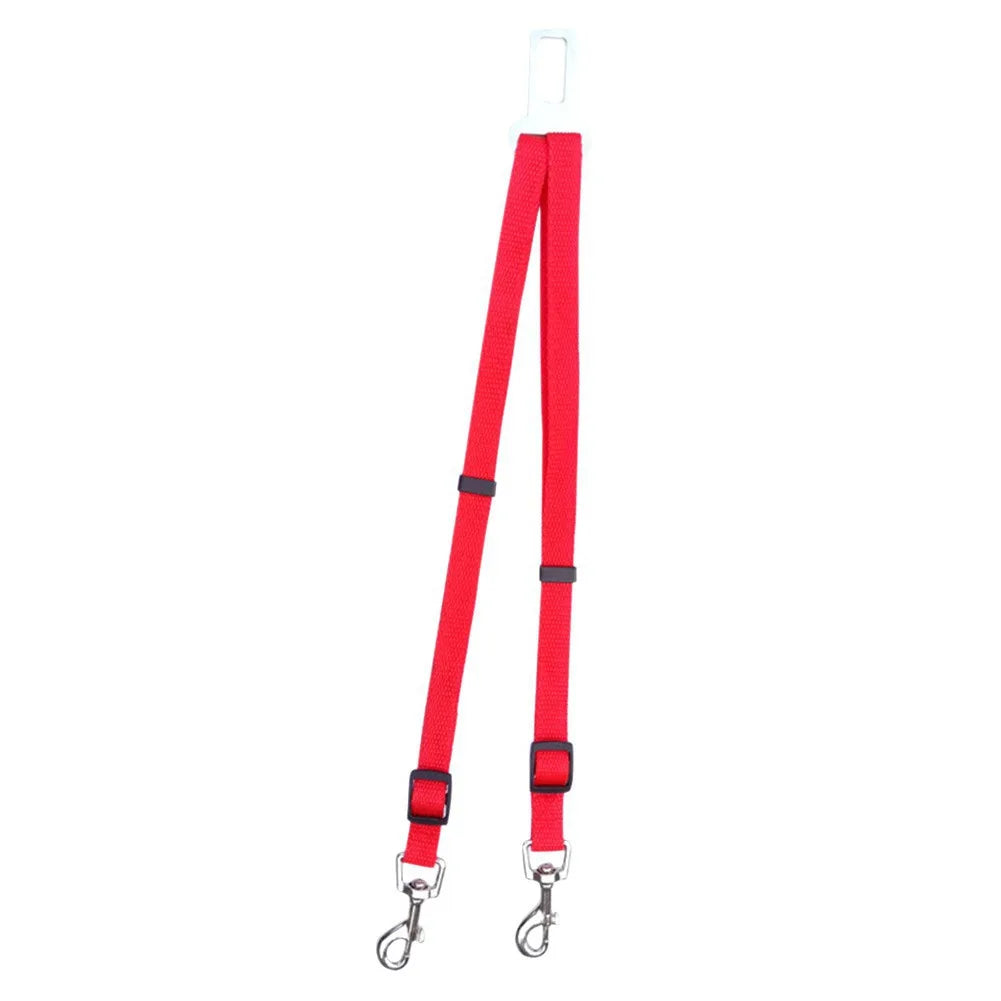 laisse de sécurité de couleur rouge pour les chiens. Laisse permettant d'attaché son chien dans la voiture. Image produit Boutiquechien