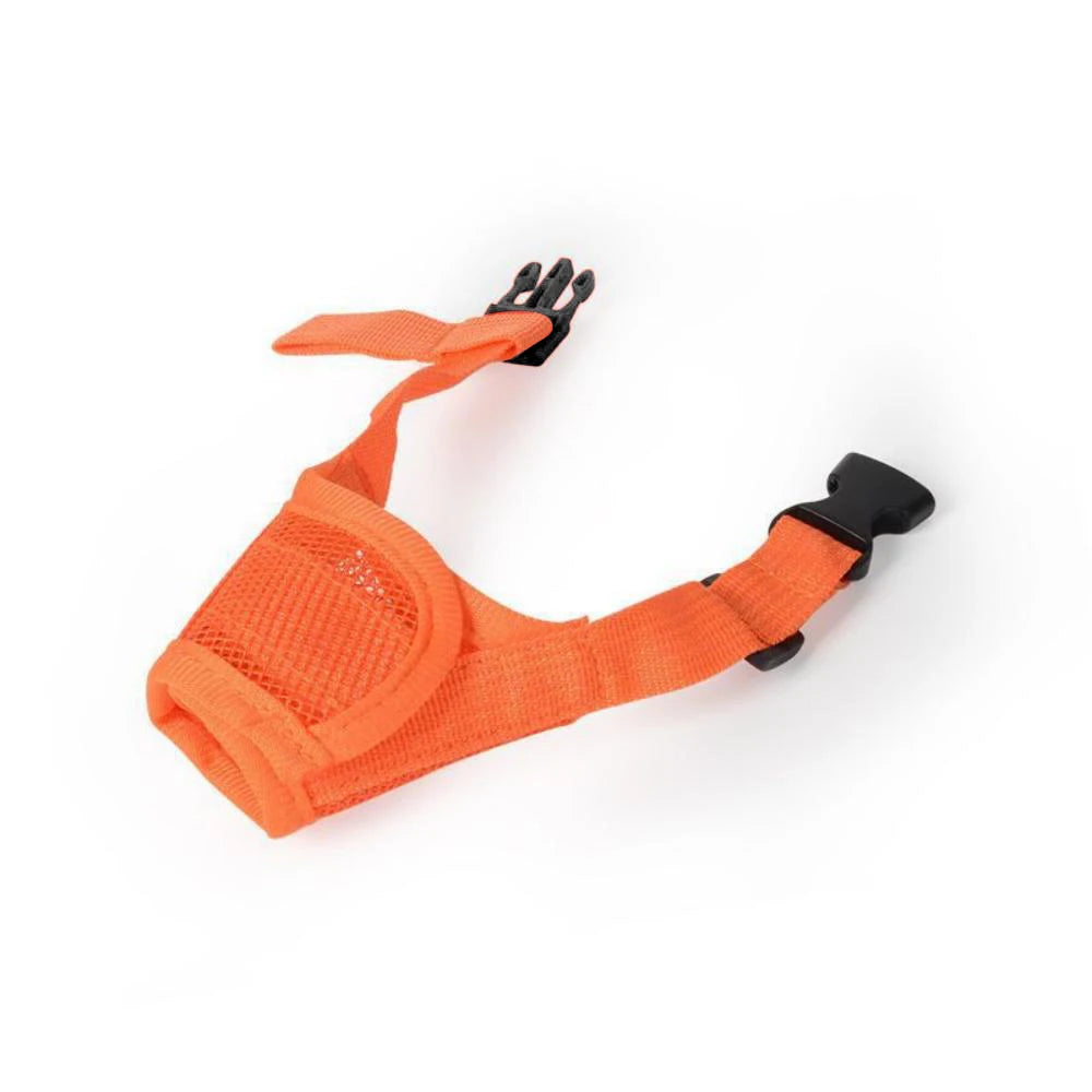 Muselière orange pour chiot en nylon. Image produit Boutiquechien