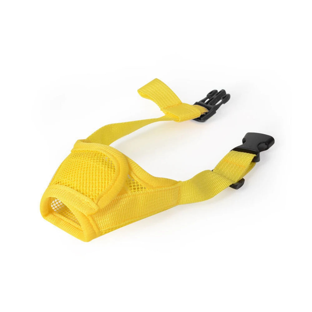 Muselière jaune pour chiot en nylon. Image produit Boutiquechien