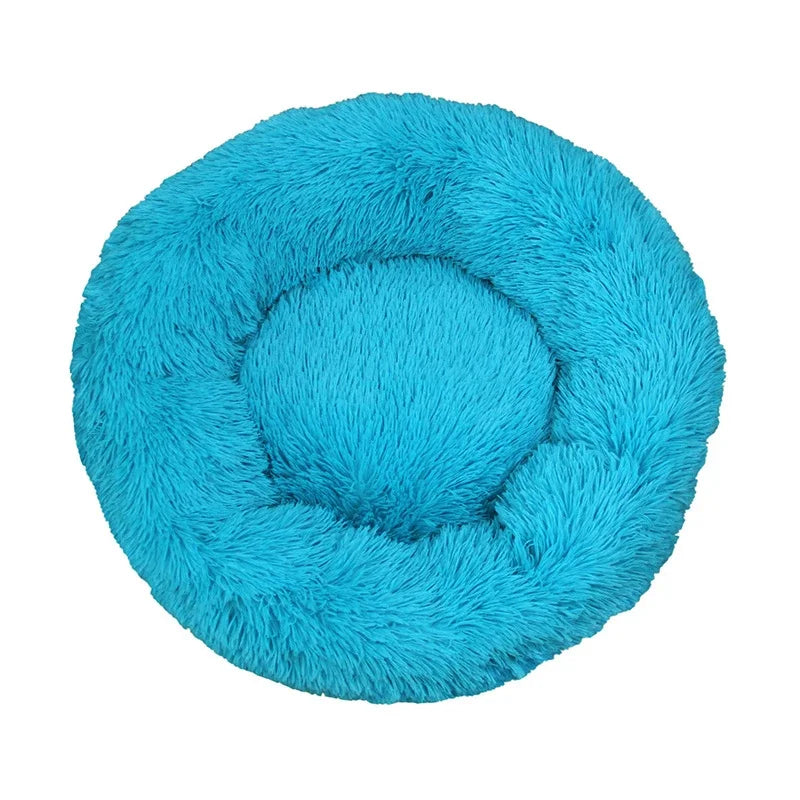 panier fluffy xxl pour chien. le panier est de couleur bleu turquoise et il est de dimension XXL