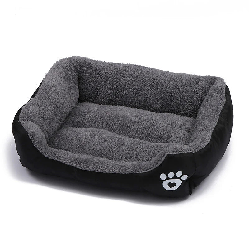 panier noir pour grand chien xxl avec rembourrage gris pour chien. Panier avec patte comme logo pour chien de boutiquechien