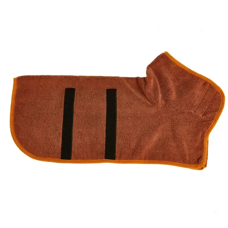 Peignoir chiens de couleur brun et rouge. Image produit Boutiquechien