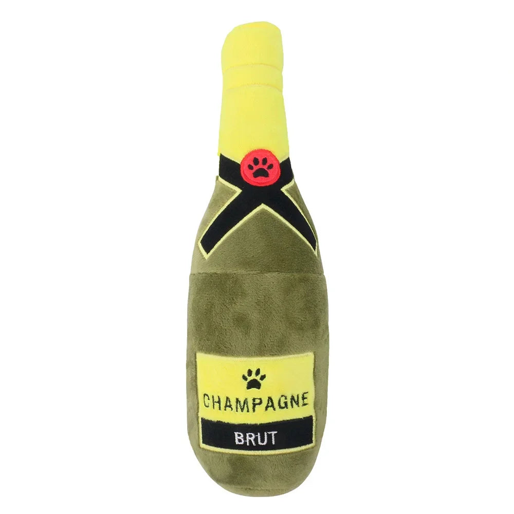 peluche champagne de couleur vert et Jaune pour les chiens. Image produit Boutiquechien