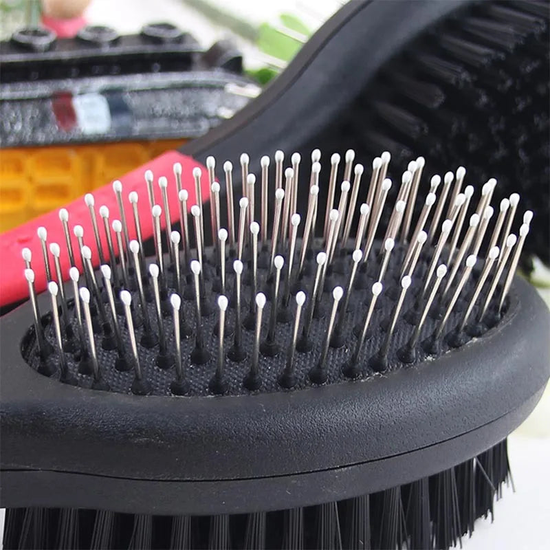 picot sur une brosse pour chien de couleur blanc. Image produit Boutiquechien