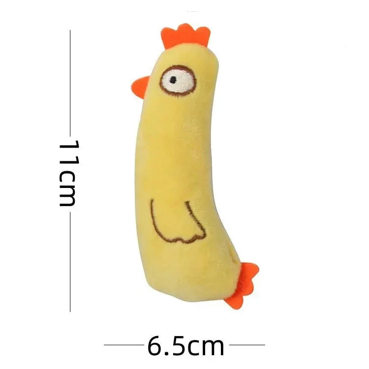 poulet pour chien jaune dimension totale la peluche chien. Image produit Boutiquechien
