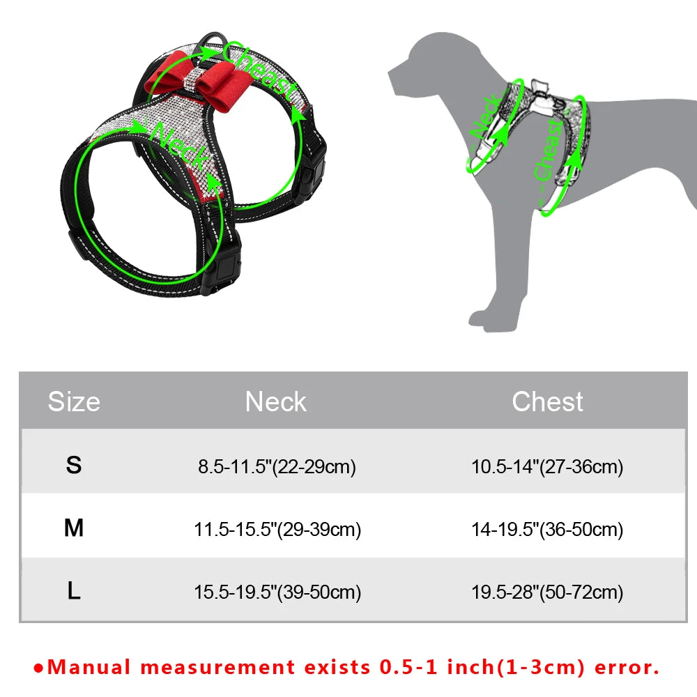 dimension du harnais à paillette pour chien