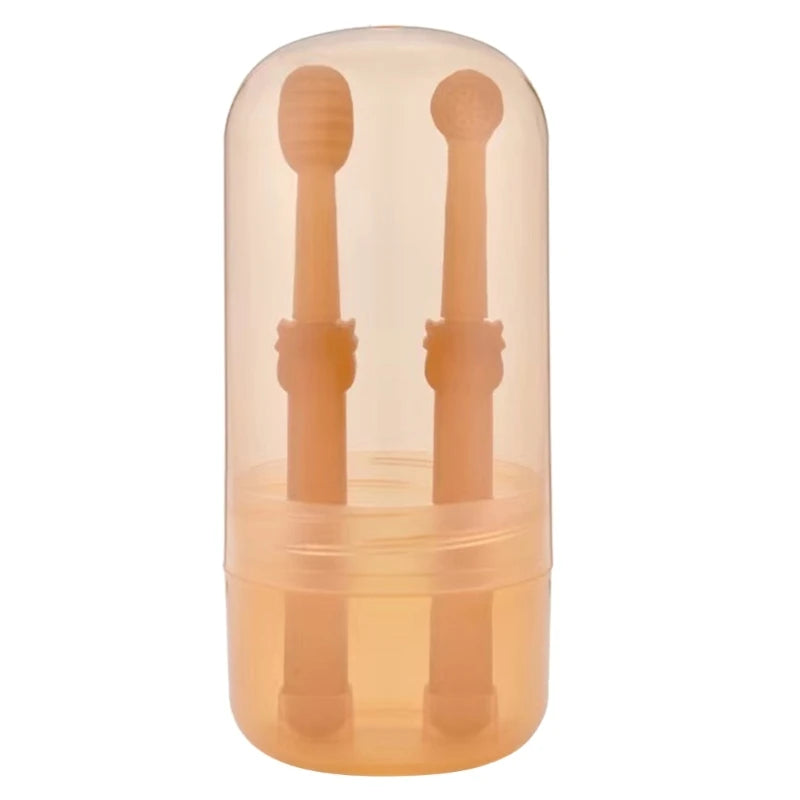 brosse pour chien de couleur orange en caoutchouc. Image produit Boutiquechien