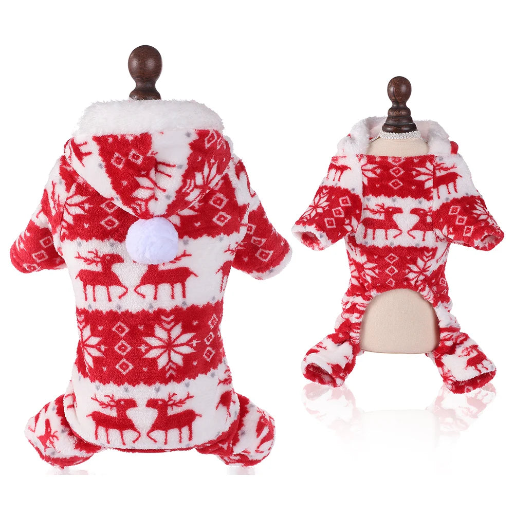 Pull de noël pour chien de couleur rouge et blanc. Image produit  de boutiquechien