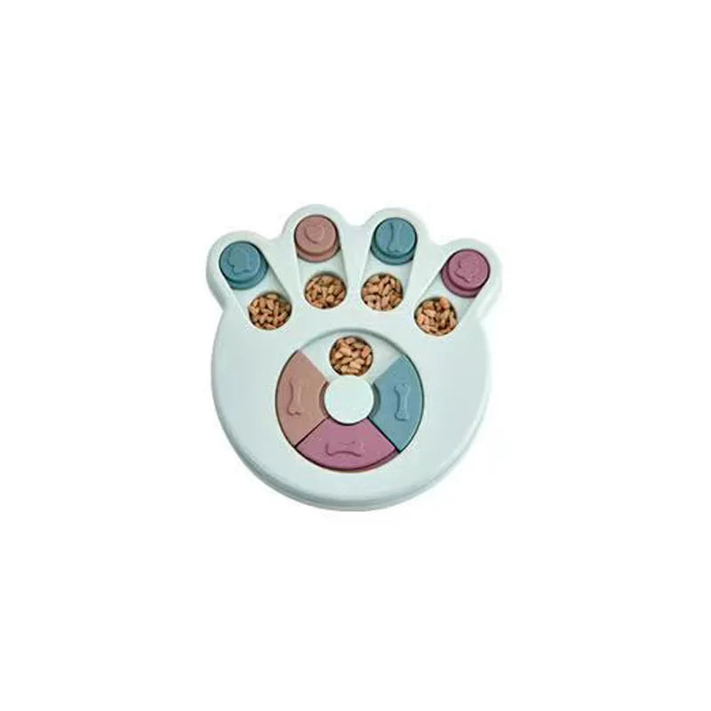 puzzle pour chien de couleur bleu avec une forme de patte. Image produit Boutiquechien