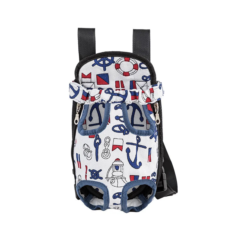 Sac a dos pour chien de promenade de couleur blanc et mer. Image produit Boutiquechien