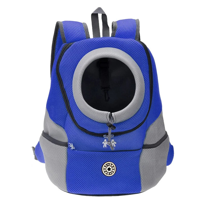 sac à dos pour chien de couleurs bleu et gris pour transporter son chien en toutes sécurité. Image produit Boutiquechien