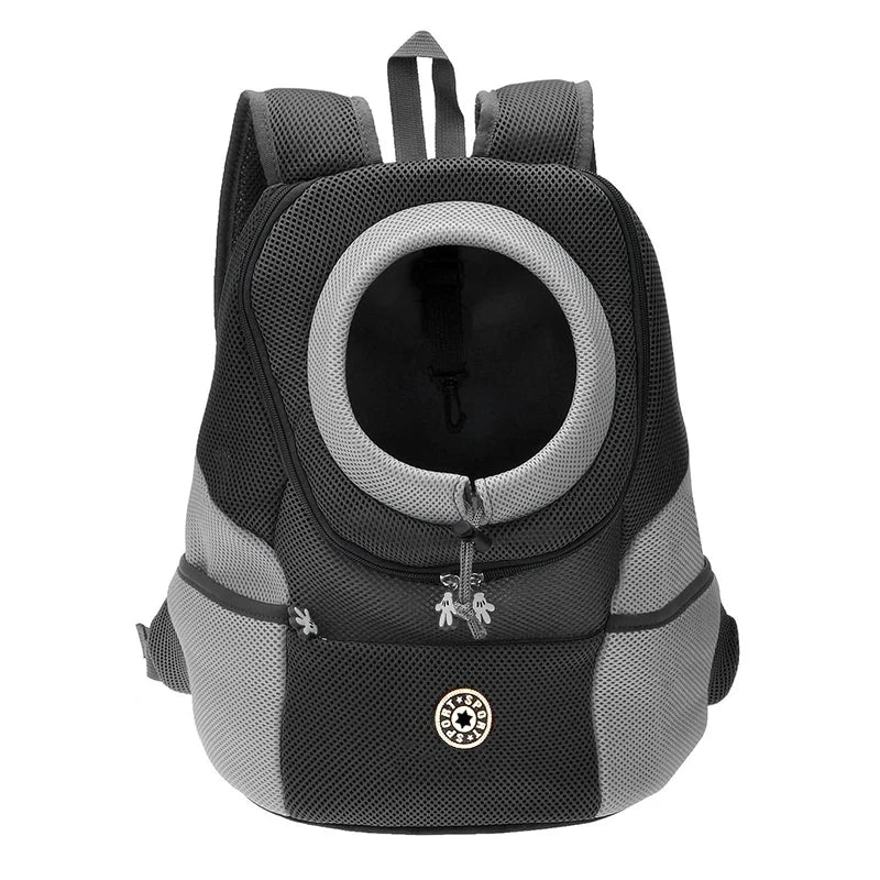 sac à dos pour chien de couleurs noir et gris pour transporter son chien en toutes sécurité. Image produit Boutiquechien