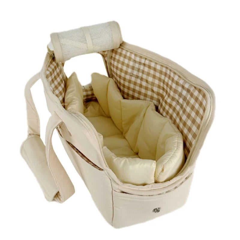 sac de transport pour petit chien de couleur blanc moelleux boutiquechien