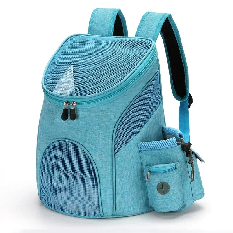 Sac de transport de couleur bleu avec tous les rangements pour transporter son chien facilement. Image produit Boutiquechien