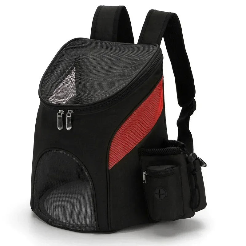 Sac de transport de couleur noir avec tous les rangements pour transporter son chien facilement. Image produit Boutiquechien