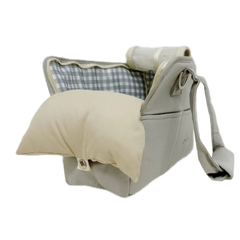 sac de transport pour chien moelleux de couleur gris de boutiquechien