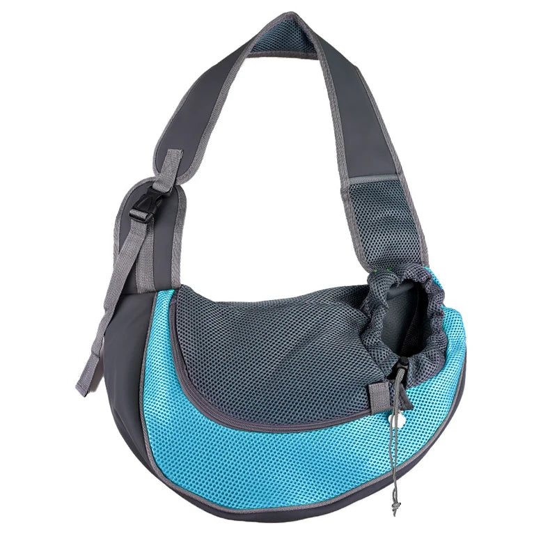 sacoche pour chien de couleur bleu claire pour transporter facilement son chien. Image produit Boutiquechien