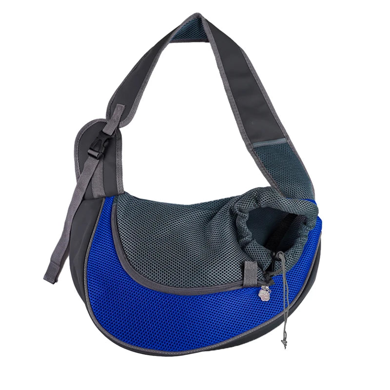 sacoche pour chien de couleur bleu foncé pour transporter facilement son chien. Image produit Boutiquechien