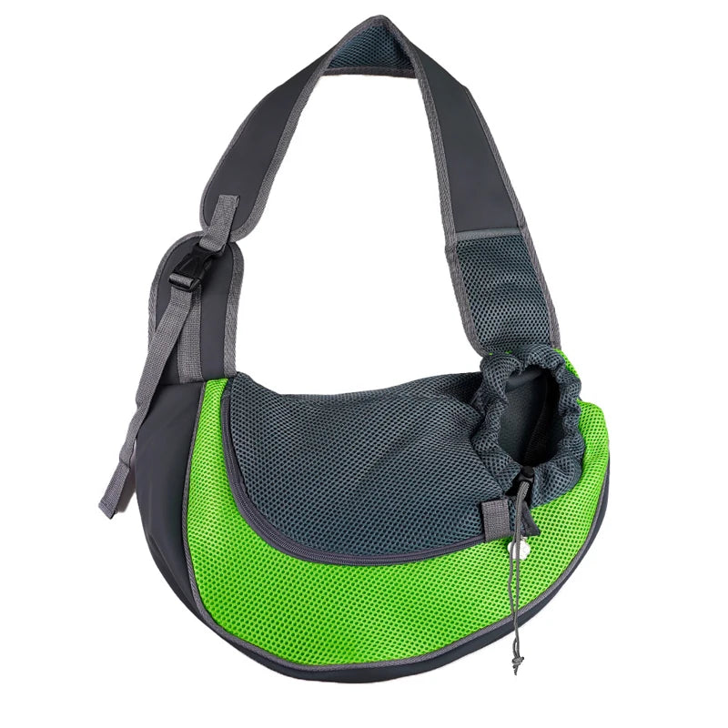 sacoche pour chien de couleur vert pour transporter facilement son chien. Image produit Boutiquechien