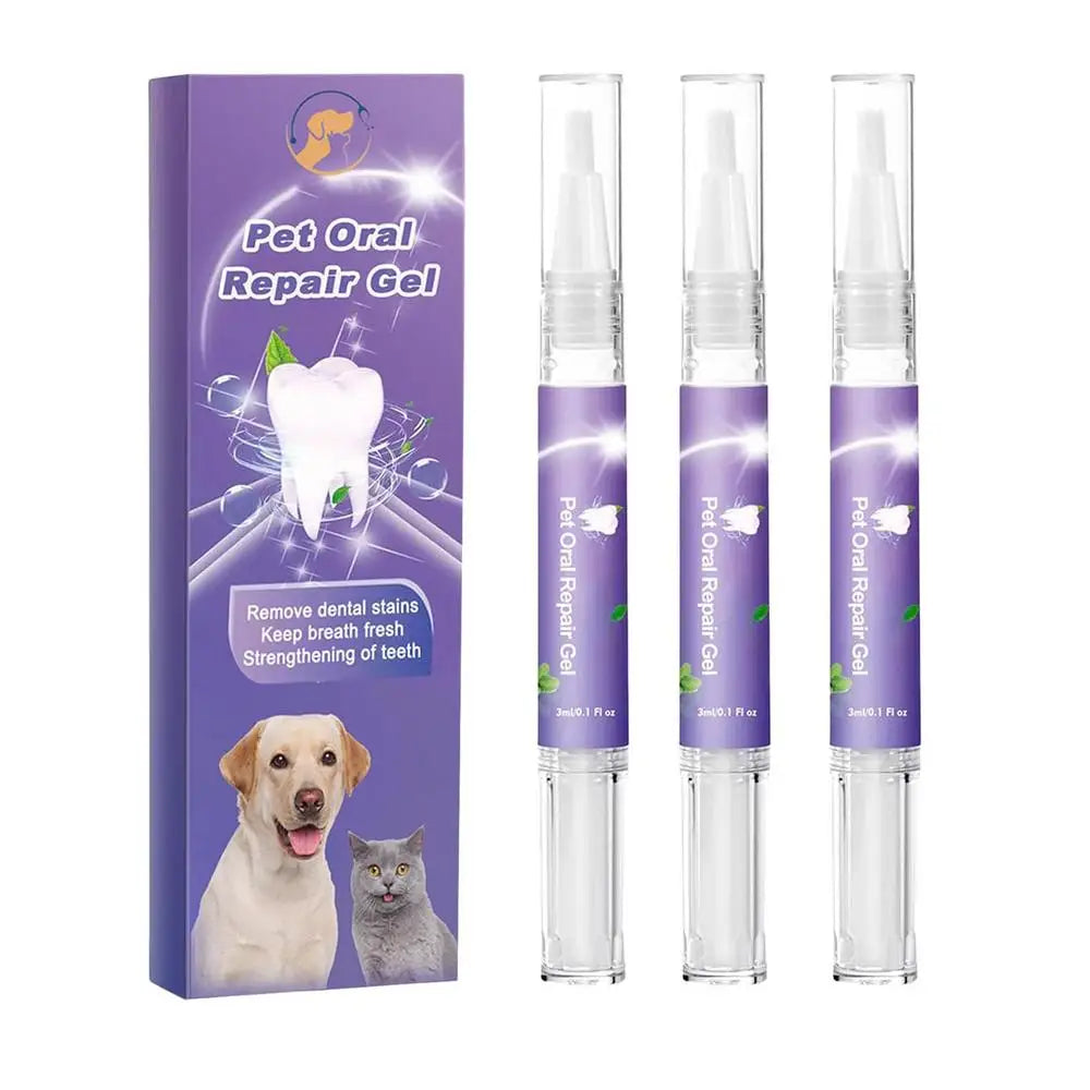 soins dentaire de couleur blanc et violet pour soins des dents des chiens. Image produit Boutiquechien