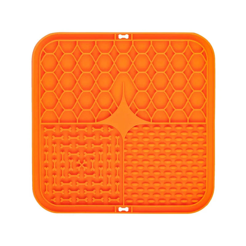tapis pour chien anti glouton de couleur orange. Image produit Boutiquechien