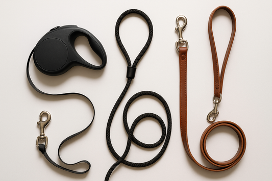 Laisses pour chien mis en valeur dans un fon blanc