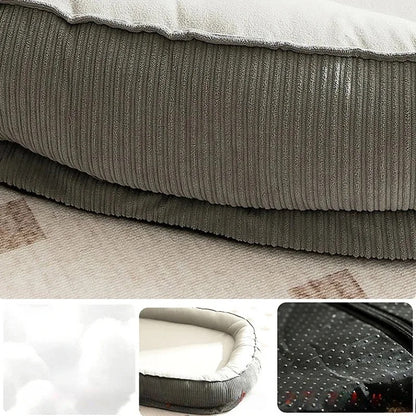 multi photo pour montrer que le panier est fait en coton. Le panier est rembourré et moelleux pour chien. Panier pour chien anti-dérapant pour chien de boutiquechien