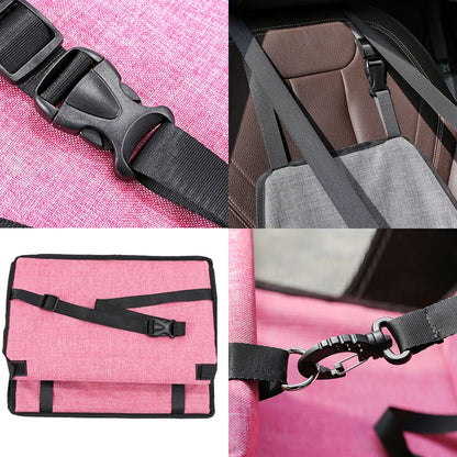 Attache du panier pour chien de couleur rose avec toutes les attaches du produit. Image produit Boutiquechien