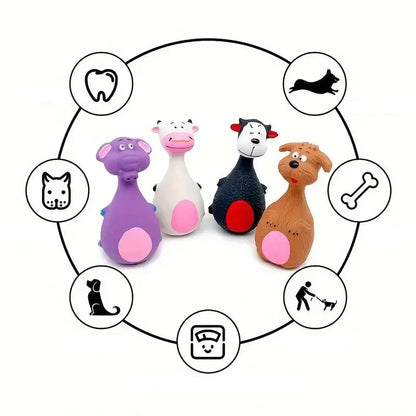 jouet pour chien en forme d'animaux grinçant avec tous les avantages du produit. Image produit de boutiqechien