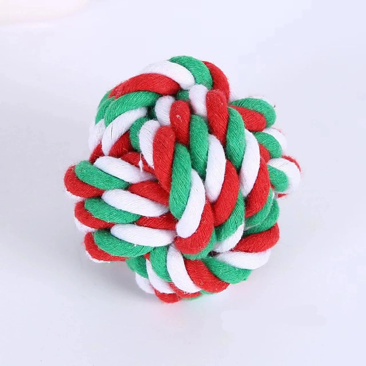 Balle en corde résistante pour chien aux couleurs de noël 