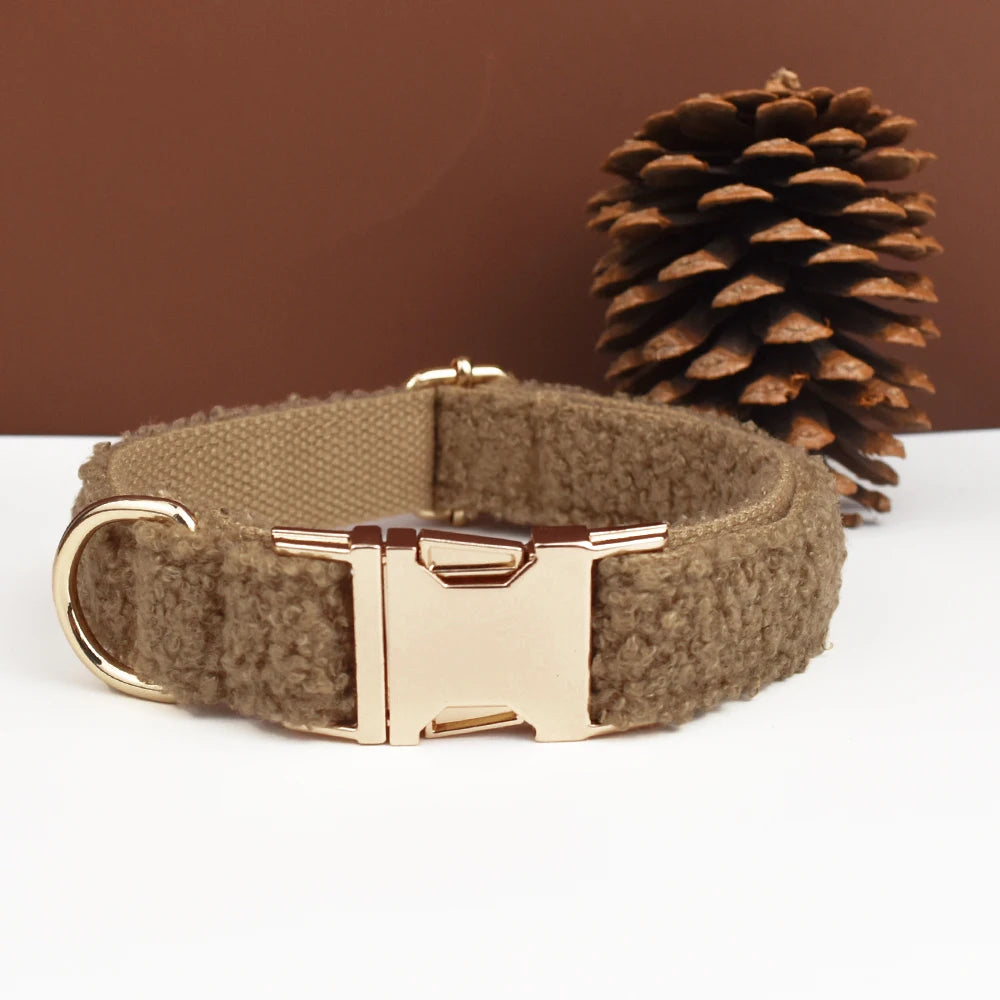 Beau collier chien marron