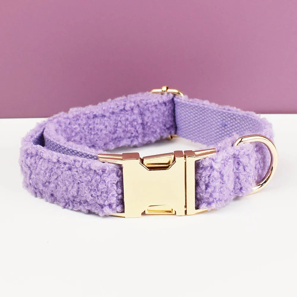 Beau collier chien violet