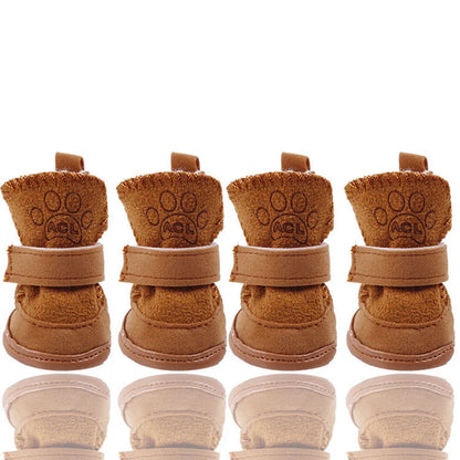Bottes de couleur brune pour chien hivernal de boutiquechien 