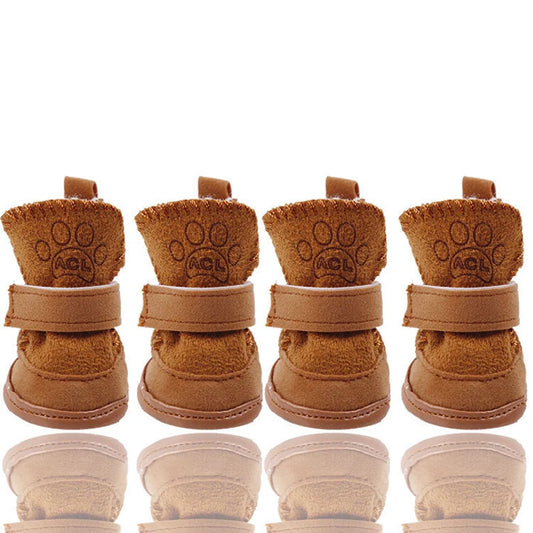 Bottes de couleur brune pour chien hivernal de boutiquechien 